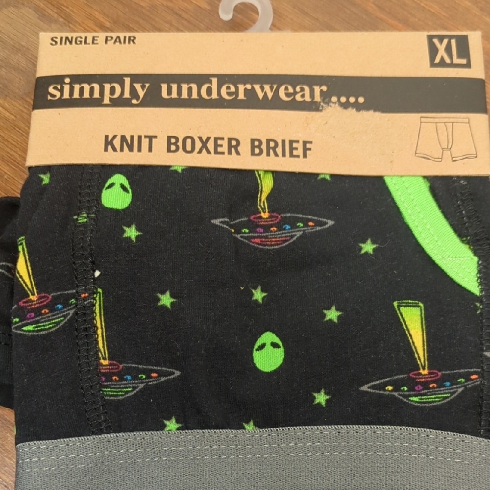 Men's Knit Boxer Briefs - Black and Green - Picture 2 of 6